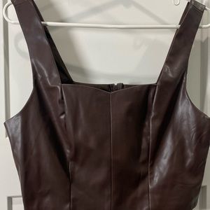 Ultra Pink brand faux leather crop top